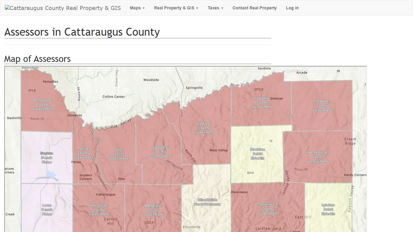 Assessors in Cattaraugus County - Real Property » Taxes on NEW Maps.cattco.org Cattaraugus County, New York